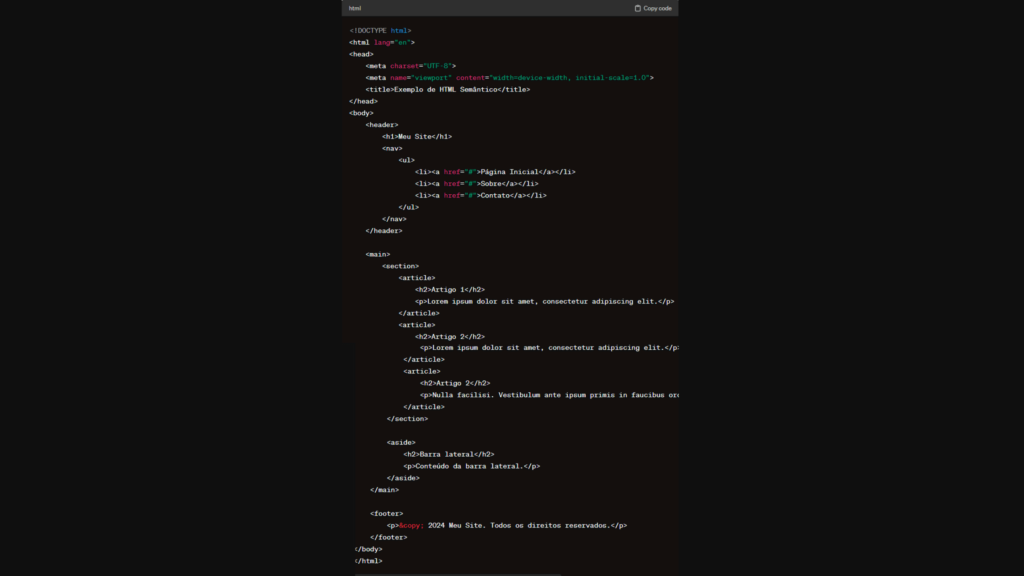 HTML semântico